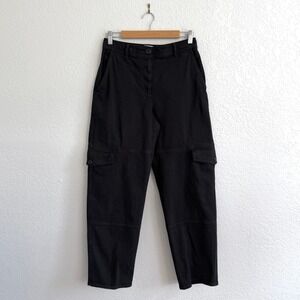 Aritzia Wilfred Free Maeve Cargo Pants Black High Waisted Tapered Utility Size 6